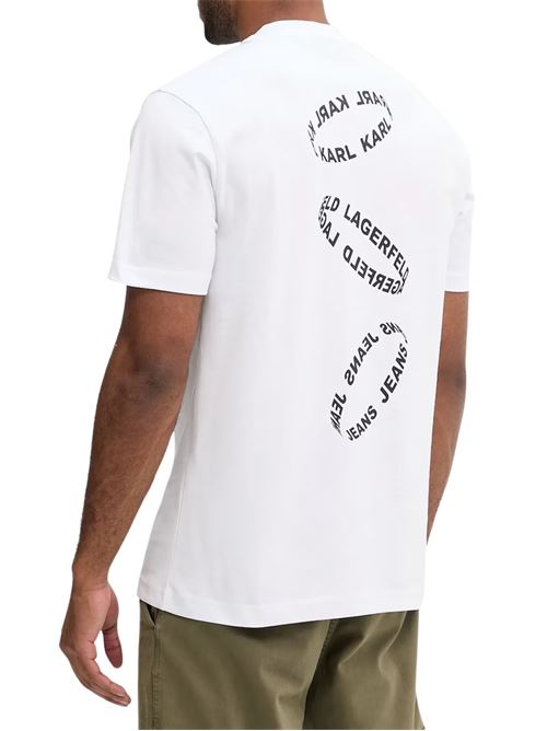 T-shirt bianca in cotone Karl Lagerfeld jeans | A3M17031100